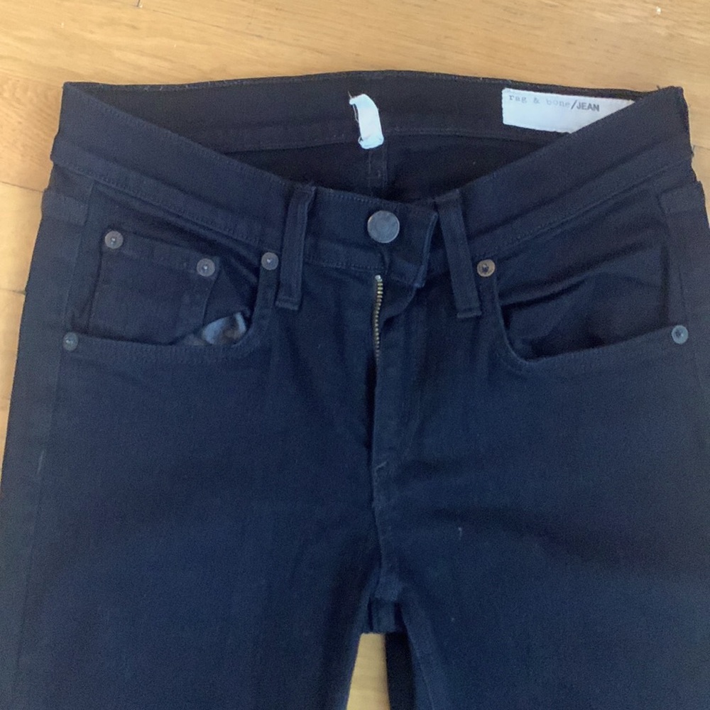 Rag & Bone High Rise Skinny Washed Black